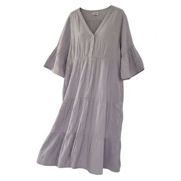 Pact Women’s Organic Cotton Dress Coastal Double Gauze Throw N Go Lilac Size XXL - Picture 4 of 12